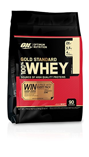 Optimum Nutrition Gold Standard 100% Whey Protein Powder - 2.72kg, Vanilla Ice Cream