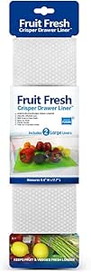 Grand Fusion Fresh Fruits Refrigerator Drawer Liner, BPA-Free Fridge Liners, Keep Your Produce Fresh and Juicy, Easy-to-Clean, Clear, Pack of 2