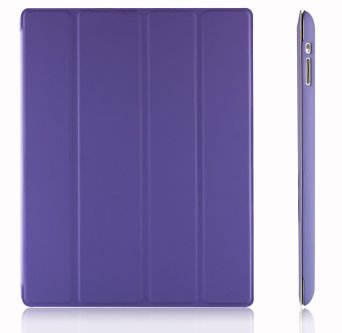 iPad Case, JETech Gold Slim-Fit Folio Smart Case Cover with Back Case for Apple the New iPad 4 & 3 (3rd and 4th Generation with Retina Display) / iPad 2 (Purple) - 0217