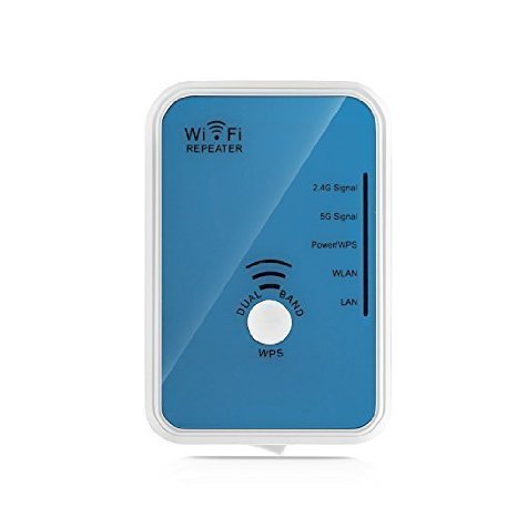 TRiver 300Mbps Concurrent Dual Band WiFi Repeater Double Coverage WiFi Range Extender 24Gamp5G Dual Band WiFi Signal Boosters