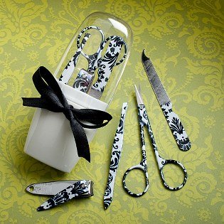 Useful Wedding Favors: Damask Manicure Sets, 18