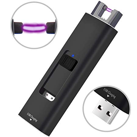 SUPRUS USB Electric Arc Lighter Retractable Cigarette Lighter Candle Lighter Child Safety 3.15IN Portable Rechargeable Flameless Windproof Type A Male Connector Inside