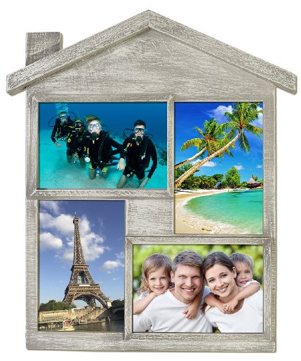 Nicely Home TM - Picture Frame Collage - Multi Wall and Table Desk Top Photo Frame 4x6 - for Love Family and Best Friends - Light Color Solid Wood - PURCHASE THE BEST GIFT