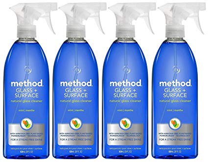 Method Natural Glass Cleaner, Mint, 28oz, 4pk