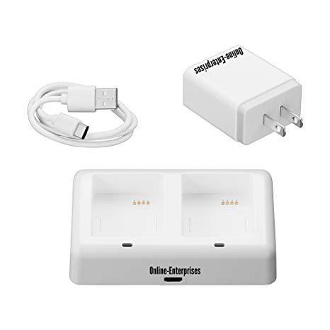 Online-Enterprises Super Charger for Arlo, Arlo pro, Pro 2, Arlo Go, 2 Port Spare Battery Charging Station (White) No Batteries Included.