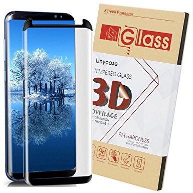 Galaxy S8 Screen Protector,S8 Glass Screen Protector,Linycase [Case Friendly] [Anti-Fingerprint] [Anti-Scratch] Tempered Glass Screen Protector for Samsung Galaxy S8-Black