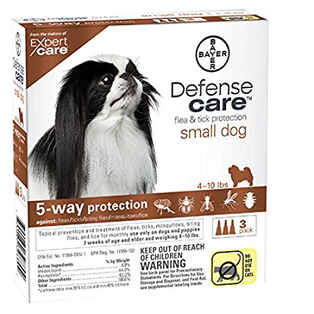 Bayer Defense Care 3-tubes Flea & Tick Dog Protection Weighing 4 - 10 Lbs.