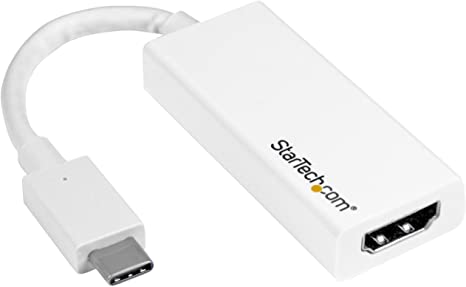 StarTech.com USB C to HDMI Adapter - 4K 30Hz - USB 3.1 Type-C to HDMI Adapter - USB-C to HDMI Dongle - Monitor Adapter - White (CDP2HDW)