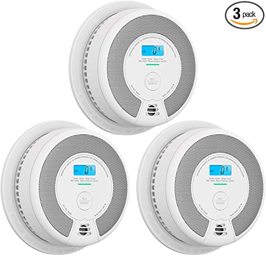 X-Sense CD07 Carbon Monoxide Detector Alarm, 10-Year Battery (Not Hardwired) CO Alarm Detector with LCD Display, Compliant with UL 2034 Standard, Auto-Check & Silence Button, Pack of 3