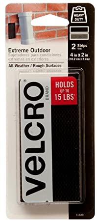 VELCRO Brand - Industrial Strength Extreme Outdoor | Heavy Duty, Superior Holding Power on Rough Surfaces | 2 Stripes | 4in x 2in | Black