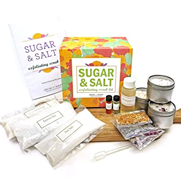 DIY Sugar & Salt Exfoliating Scrub Making Kit - Learn how to make skincare products at home with supplies from Grow and Make!