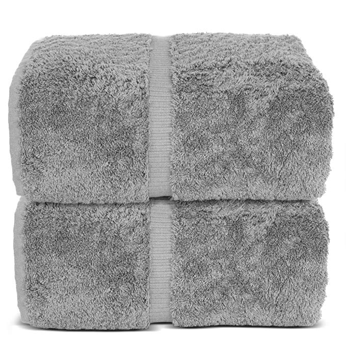 Indulge Linen Bath Sheets, 100% Turkish Cotton (Steel Grey, Standard (35x70 inches) - Set of 2)