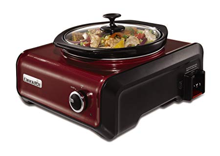 Crock-Pot SCCPMD2-R Hook Up Round Connectable Entertaining Slow Cooker System, 2-Quart, Metallic Red