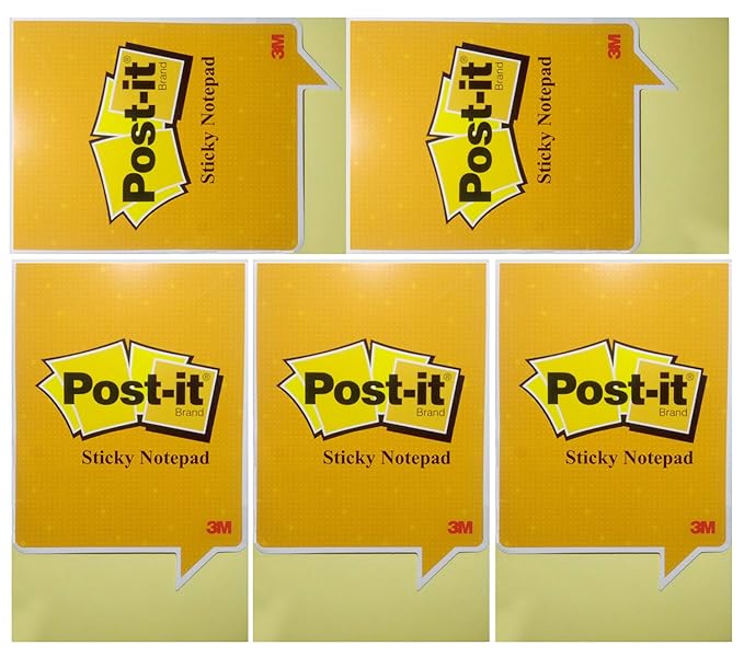 3M Post-it Sticky Notes Notepad 3 x 5 Inch Canary Yellow - Set of 5 Pads (Total Sheets Per pad 100 X 5 Pads = 500 Sheets)