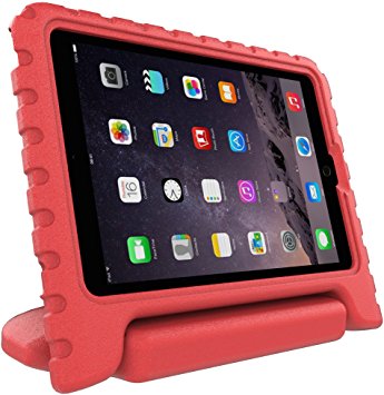iPad Air 2 Kids Case : Stalion Safe Shockproof Protection for Apple iPad Air 2 (6th Generation)(Cherry Red) Kid Proof   Ultra Lightweight   Comfort Grip Carrying Handle   Folding Stand