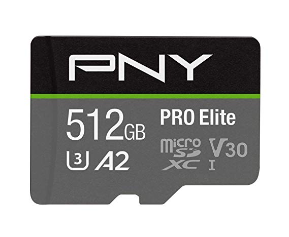 PNY U3 Pro Elite MicroSD Card - 512GB - (P-SDUX512U3100PRO-GE)