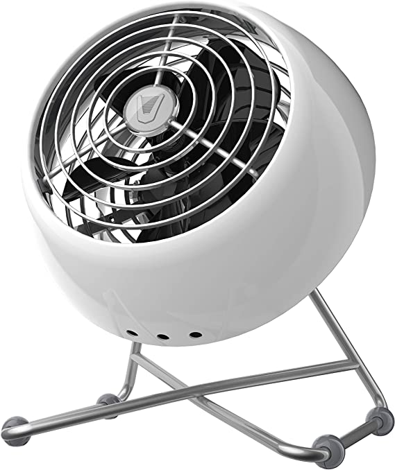 Vornado VFAN Mini Modern Personal Vintage Air Circulator Fan, Ice White