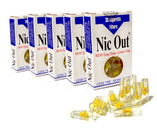 Nic Out Filters For Cigarette Smokers (New Easy Draw 8 Hole Filter System) (5)