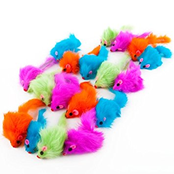 Rainbow Plush Rattling CatNip Mice cat toy