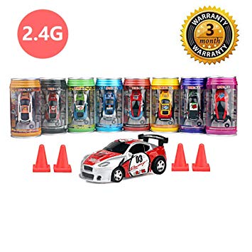 ZHFUYS RC Cars,Pocket Racers Mini Cola 2.4G Radio carscontrol Within 66 ft(red&White)