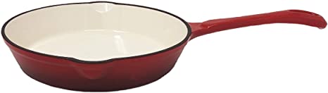 8" Enameled Coated Solid Cast Iron Frying Pan Skillet - Red