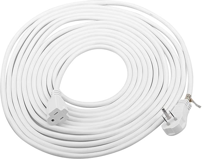 ClearMax Angled Extension Cord White Single Outlet 25 Feet; for Indoor Use