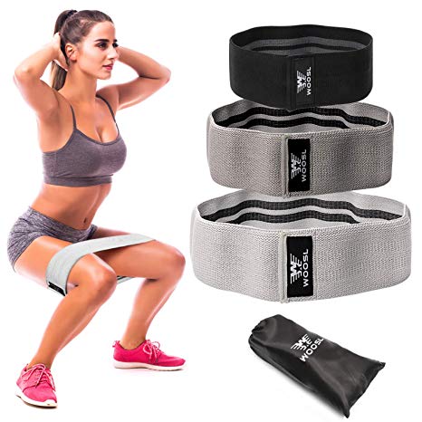 WOOSL Resistance Bands Exercise Bands for Legs and Butt,Hip Bands Wide Booty Bands Workout Bands Sports Fitness Bands Stretch Resistance Loops Band Anti Slip Elastic (2019 Upgrade)