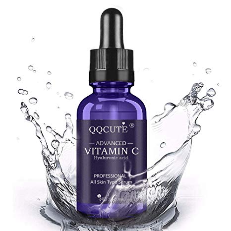 QQcute 30% Vitamin C Serum with Hyaluronic Acid for Face, Natural and Organic Skin Care for Anti Aging, Anti-Wrinkle, Intense Moisture, Topical Eye & Facial Treatment Serum(1 fl. oz)