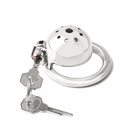 Happygo Super Small Male Chastity Device, Stealth Convenient Lock Cock Cage, Penis Ring, Hypoallergenic Stainless Steel Chastity Belt, Virginity Lock, Adult Game Sex Toy (1.96 inch/ 5.0cm)