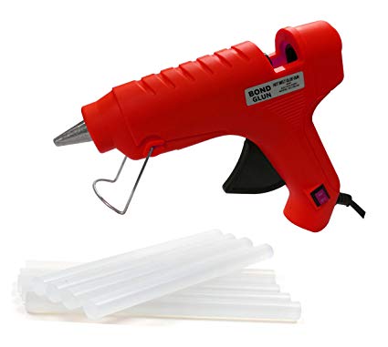 Glun 40-Watt Hot Melt Glue Gun with 8 Sticks (Red)