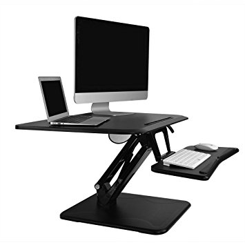 FlexiSpot 32" Standing desk riser - Height Adjustable Stand up desk converter W/ Quick Release keybaord tray