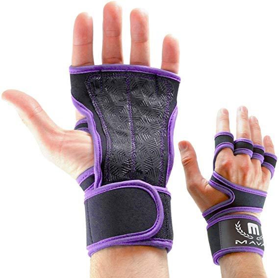 Mava Sports Cross Training Gloves with Wrist Support for Fitness, WOD, Weightlifting, Gym Workout & Powerlifting - Silicone Padding, no Calluses - Men & Women, Strong Grip