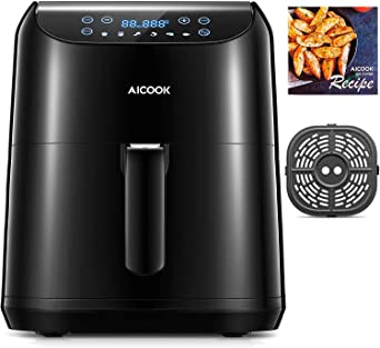 AICOOK Air Fryer, 5.8QT Electric Hot Oven, 6 Presets Electric Air Fryers Oven with Preheat, Touch Screen LED, Adjustable Time Temperature