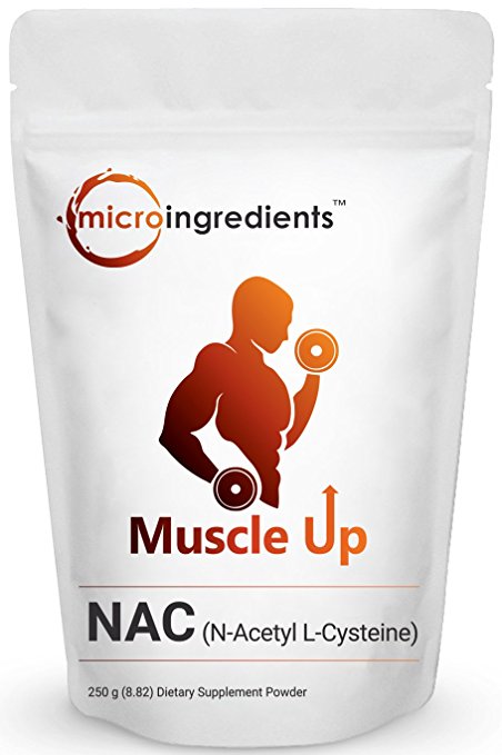 Micro Ingredients Pure N-Acetyl L-Cysteine Powder - Powerfully Maintains Liver & Lung Cellular Health and Supports Immune System, 250 Grams. US Pharmaceutical Grade. Non-GMO and Gluten Free.