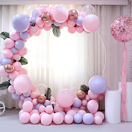Round Balloon Arch Kit, 59 inch Reusable Circle Backdrop Garland Kit with Balloon Tools Suitable for Wedding, Birthday Party, Photo Background, Baby Shower, Bridal Shower Theme Party Decororation