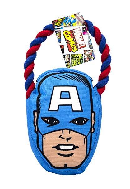 Marvel FFP9918ST Comics Captain America Rope Pull Toy for Dogs | Super Hero Toys for All Dogs and Puppies