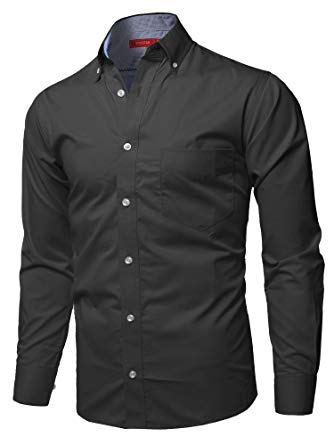 Youstar Men's Solid Plaid Long Sleeves Western Casual Button Down Shirt