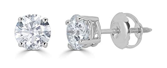 14K Gold Round-Cut Diamond Stud Earring (1/4 - 2 cttw, J-K Color, I2-I3 Clarity)
