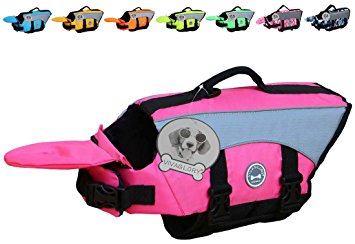 Vivaglory Dog Life Jackets with Extra Padding for Dogs, Available in 5 Sizes & 7 Colors