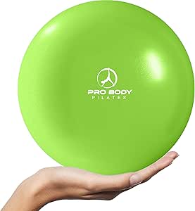 ProBody Pilates Ball Small Yoga Ball, 9 Inch Exercise Ball with Exercise Guide, Fresh Colors Mini Soft Therapy Ball Stability Ball, Excercise Workout Ball, Core Ball for Barre and Balance