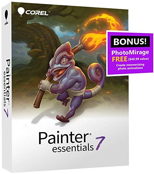 Corel | Painter Essentials 7 | Digital Art Suite | Amazon Exclusive includes FREE PhotoMirage Express valued at $49 [PC Disc]