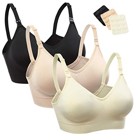 WingsLove 3Pack/1Pack Women's Seamless Nursing Bra Sleep Bralette for Maternity&Pregnant