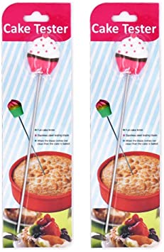 MoldFun 2Pcs Cake Tester Probe Cake Bread Pastry Biscuit Cookie Muffin Baking Cooking Stainless Steel Long Tester Skewer Sticks Tool