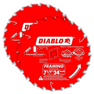 Freud Diablo 7-1/4-Inch 24 Tooth Framing Circular Saw Blades (2-Pack)