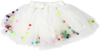 YOHA Baby Girls Tutu Dress Pom Pom Balls Soft Tulle Tutu Dress for Toddler Girls