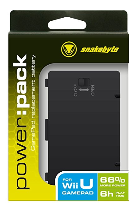 Snakebyte Wii U Akkupack for Gamepad Black (Nintendo Wii U)