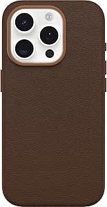 OtterBox iPhone 15 Pro Symmetry Series Cactus Leather for MagSafe - Rich Adobe (Brown), sustainably sourced, Snaps to MagSafe, Ultra-Sleek, Raised Edges Protect Camera & Screen