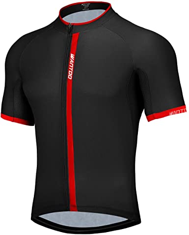 Wantdo Cycling Jersey for Men Short Sleeve Biking Shirt with 3 Rear Pockets