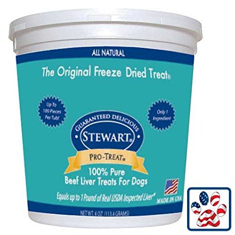 Stewart Pro Treat Freeze Dried Beef Liver 4oz Tub