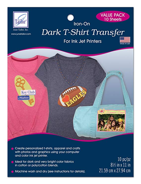 June Tailor Dark T-Shirt Transfer, 10-pack